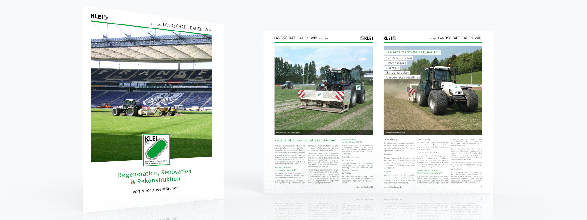 Klei Broschüre | Regeneration, Renovation und Rekonstruktion von Sportrasenflächen